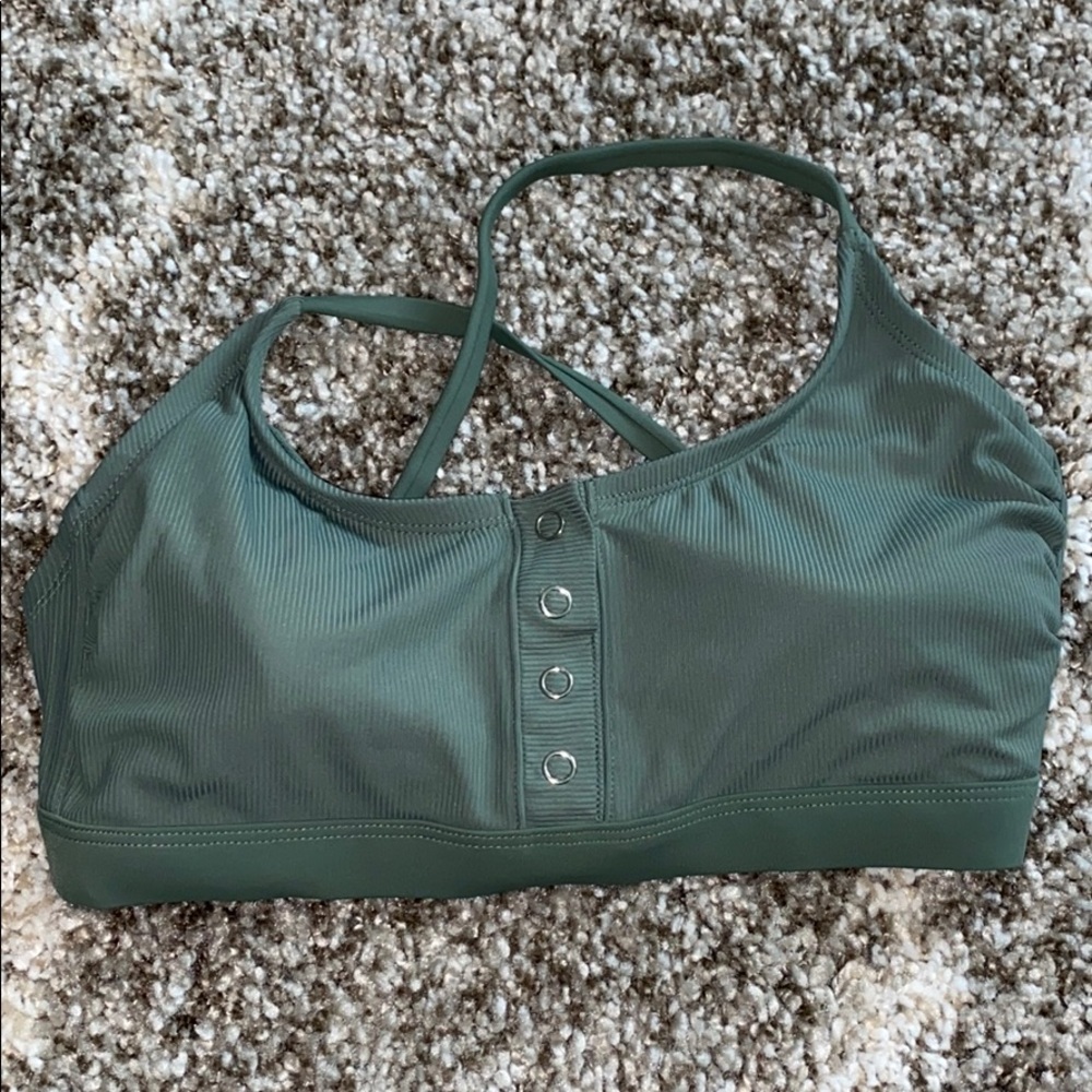 Xhiliration Army Green Swim Top